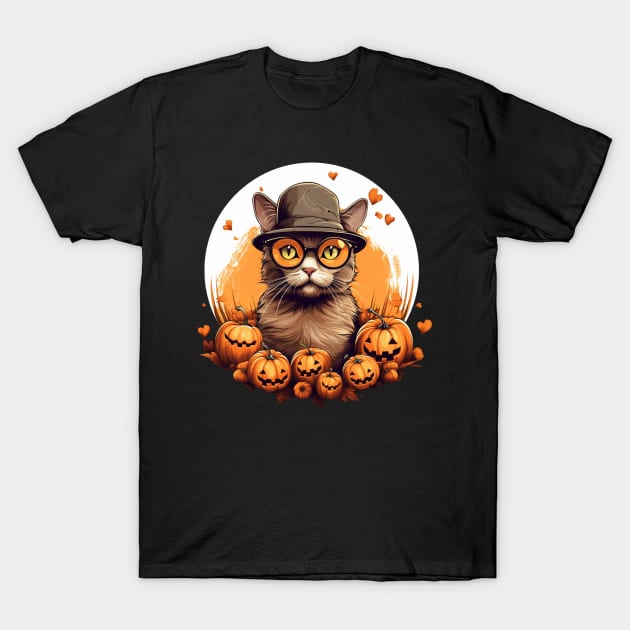 halloween cat T-Shirt by Aldrvnd